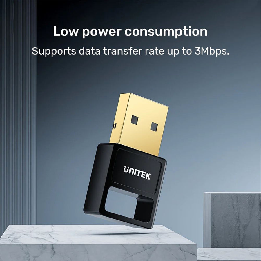 Unitek B105B - USB-A Bluetooth 5.3 Adaptor Multi-Device Communication up to 30m Micro Compact Size