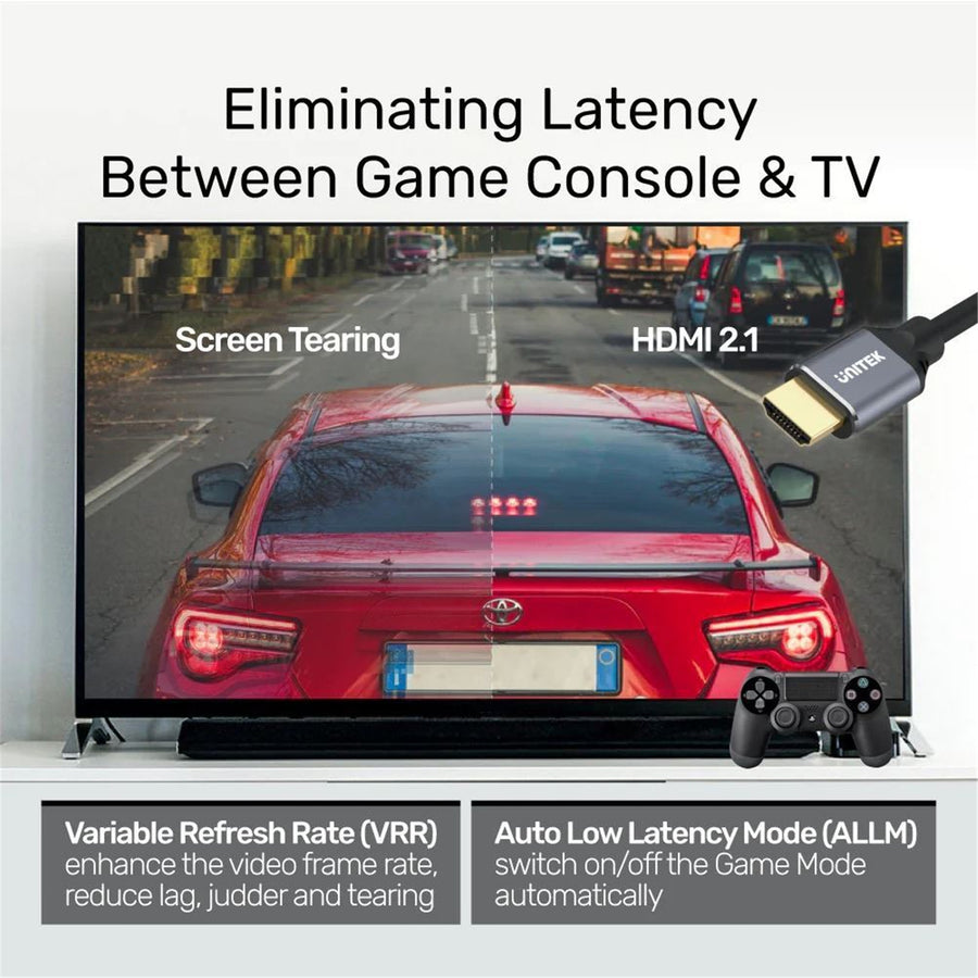 Unitek C140W - 5m HDMI 2.1 Full UHD Cable Supports up to 8K. Max. Res 7680x4320@60Hz & 4K@120Hz.