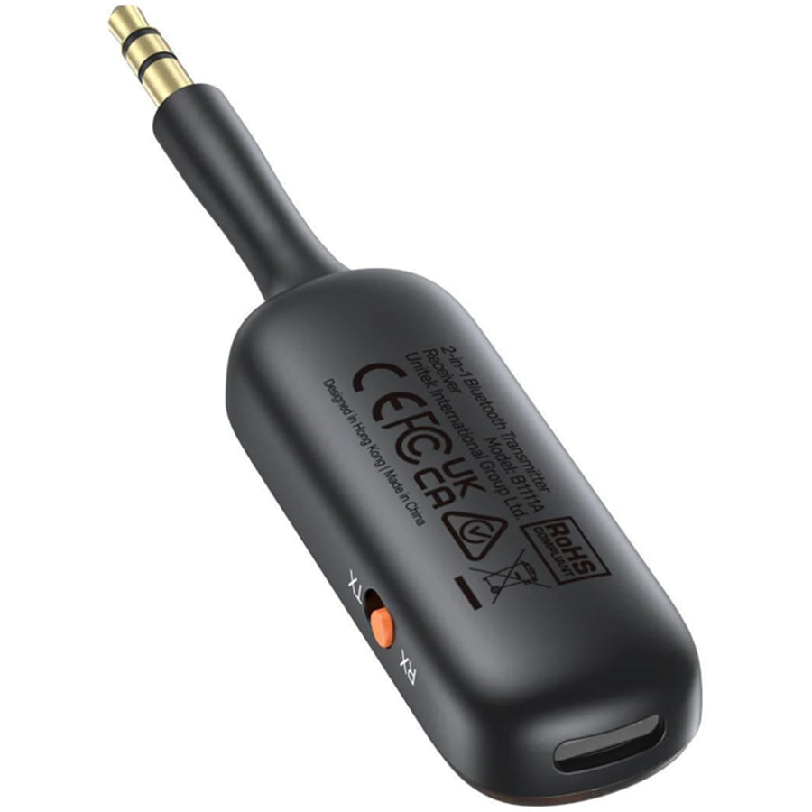 Unitek B1111A  2-in-1 3.5mm Audio Connector with Transmitter & Reciever Units - Perfect for Airplane Entertainment Systems, Car Audio, Home Stereo, Wired Speakers, etc - Up to 10 Hours Play Time, Dual-device Pairing