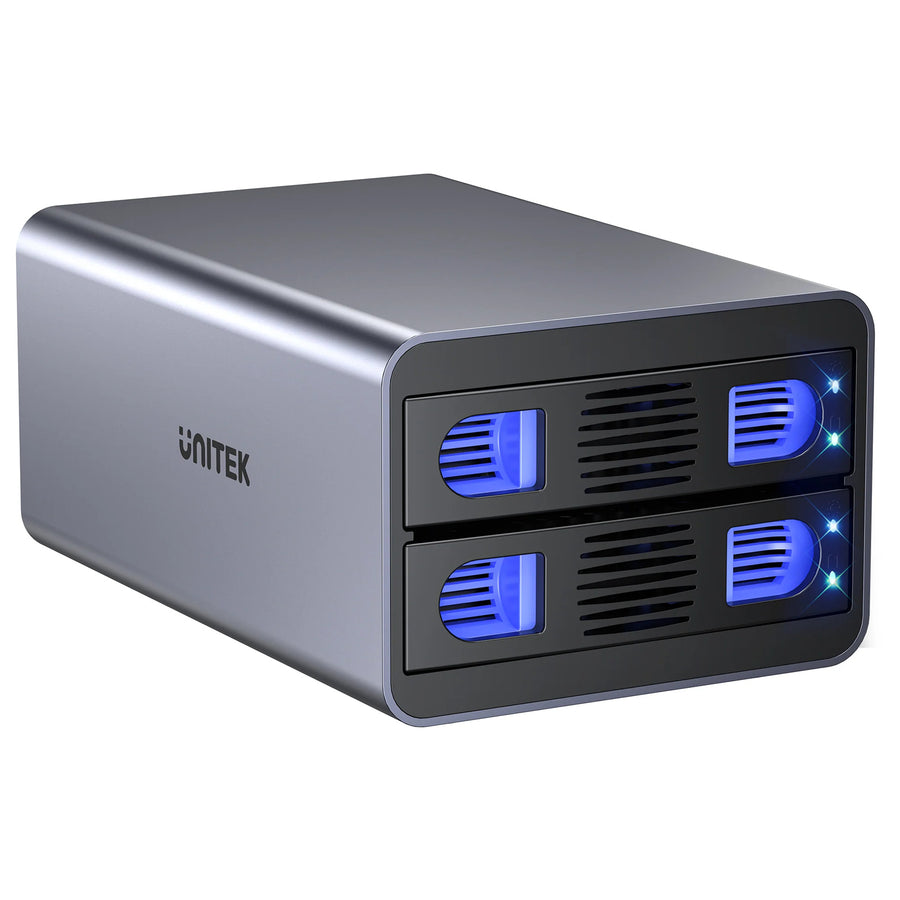 Unitek S1308A - 2-Bay External Hard Drive Enclosure. both 2.5'' & 3.5'' SATA HDD