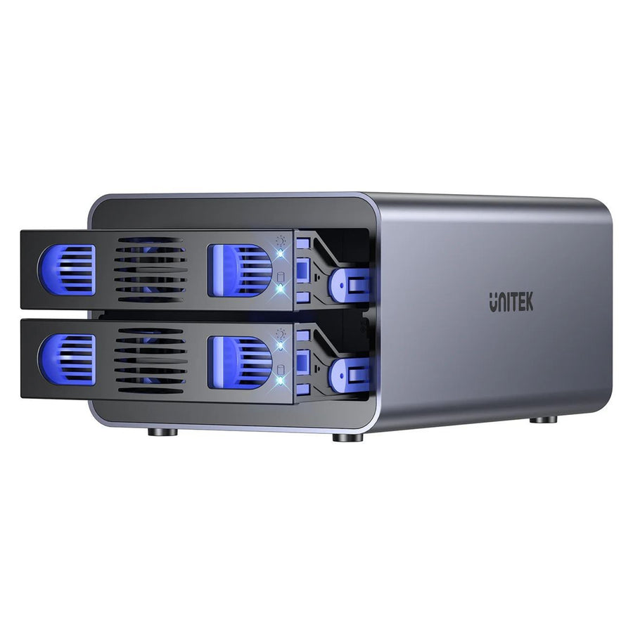 Unitek S1308C - 2-Bay USB-C RAID External HD Enclosure. Supports RAID 1 both 2.5'' & 3.5'' SATA HDD