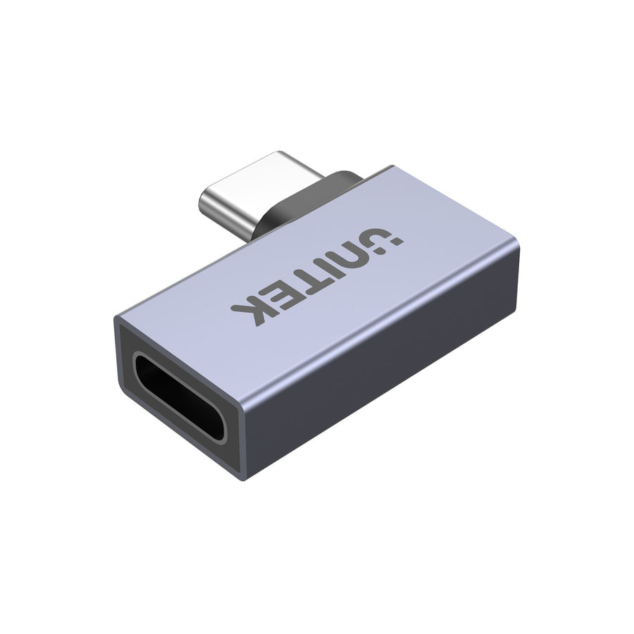 Unitek A1040GY - USB-C 90 Degree Adapter. Type-C Male to Female. Supports up to 8K@60Hz