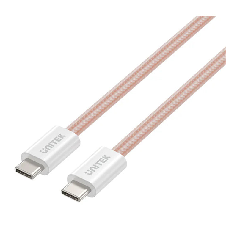 Unitek C14141A-PNK - 1M USB-C to USB-C Magnetic Cable. Supports 100W PD Fast Charging. Tangle-free
