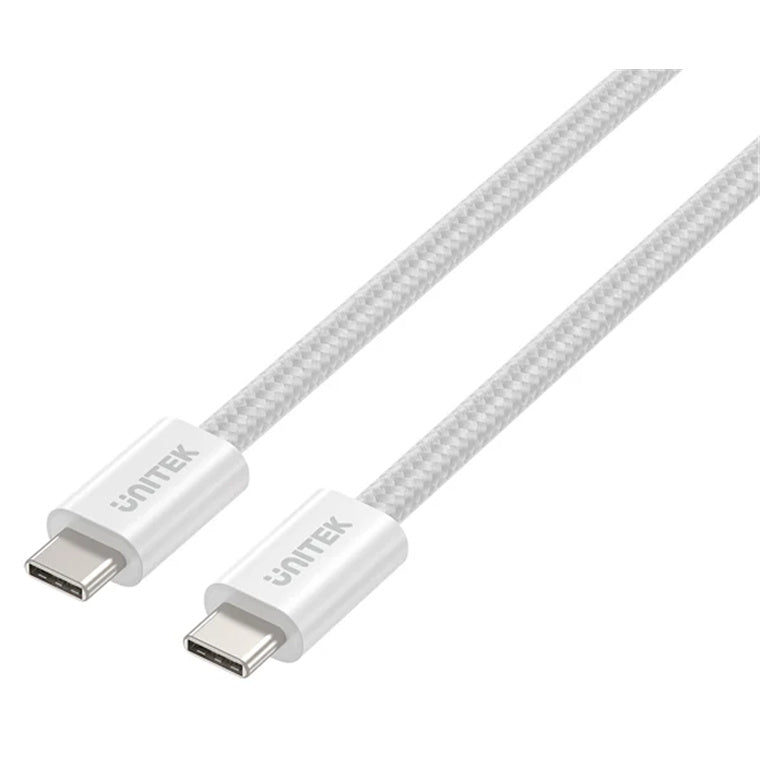 Unitek C14141A-WHT - 1M USB-C to USB-C Magnetic Cable. Supports 100W PD Fast Charging. Tangle-free