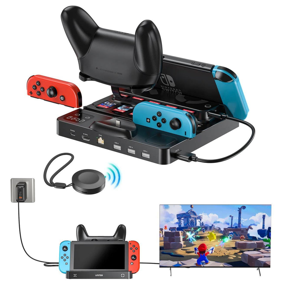 Unitek G1005A - Switch Charging Station w/ Game Card Reader One-touch Game Switching