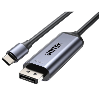 Unitek V1423D - 1.8m 8K USB-C DisplayPort 1.4 Cable in Aluminium Housing Res up to 8K@30Hz & HDR.