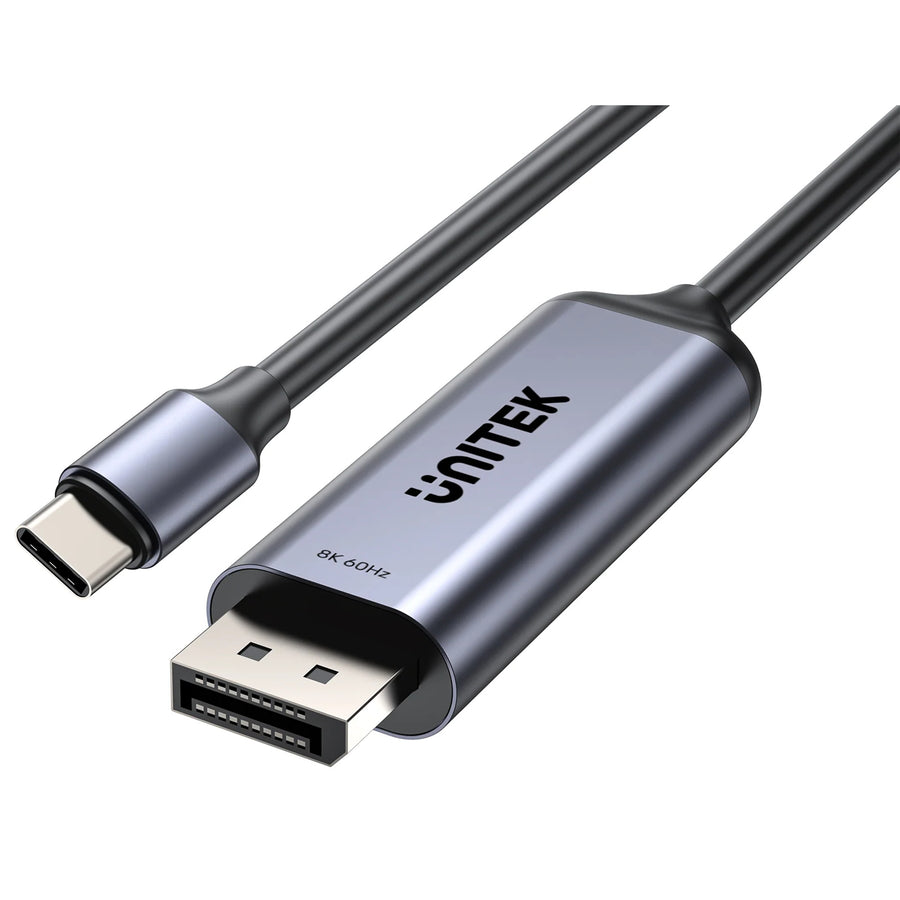 Unitek V1423D - 1.8m 8K USB-C DisplayPort 1.4 Cable in Aluminium Housing Res up to 8K@30Hz & HDR.