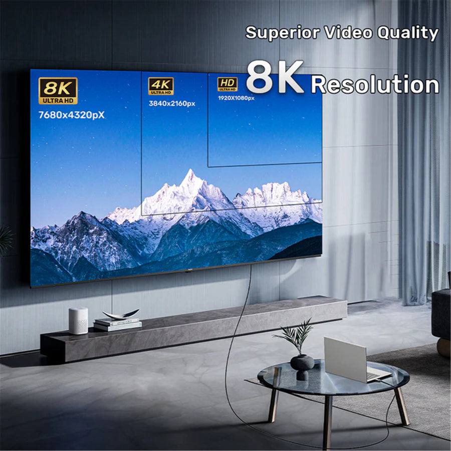 Unitek C11085GY01-15M - 15M 8K HDMI Fiber Optic 2.1 Cable & Supports 48Gbps. Support Max Res up to 8K@60Hz