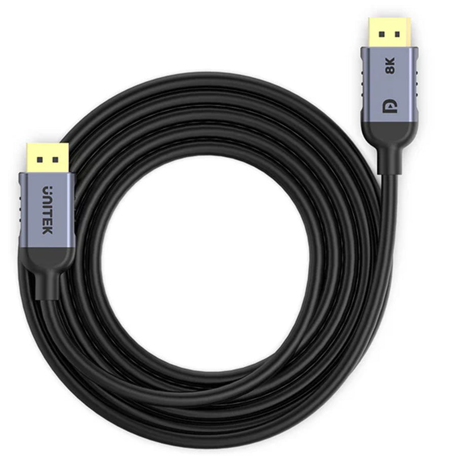 Unitek C1628GY01-1M - 1m 8K DisplayPort V1.4 (UHD) Cable. Max Res 8K@60Hz. p to 204Hz Refresh Rate