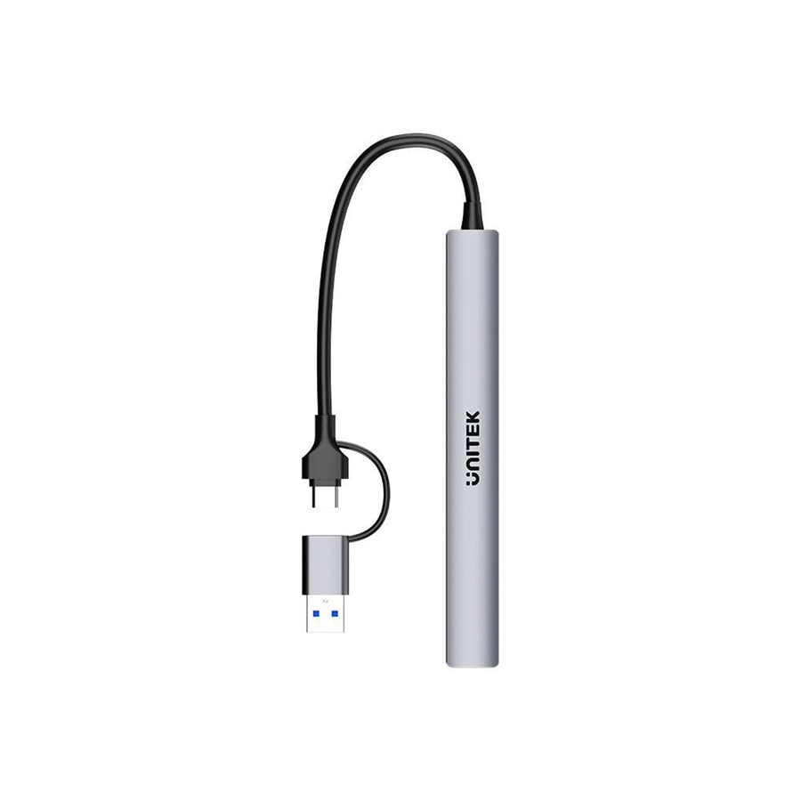 Unitek H1209A - 7-in-1 USB Multi-port Super Slim Hub USB-C & A Connectors. Includes 6x USB-A 480Mbps