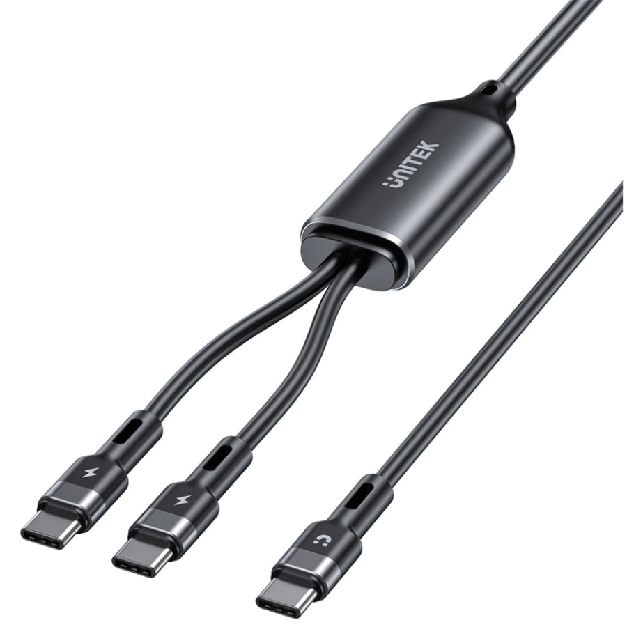 Unitek C14146A - 2-in-1 USB-C Cable w/ Dual Connectors. Charge iPhone 16 Series MacBook iPad & More.