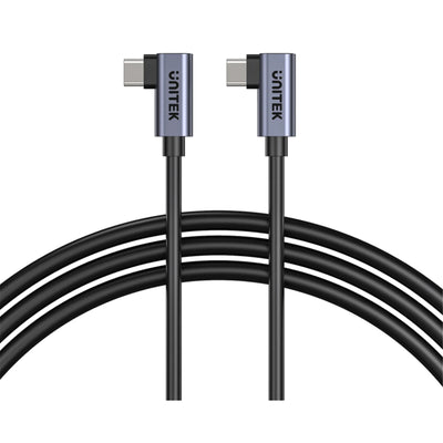 Unitek C14147A-1M - 1m 100W USB-C auf USB-C Kabel mit gewinkeltem Stecker. PD3.0/QC3.0 Schnellladen