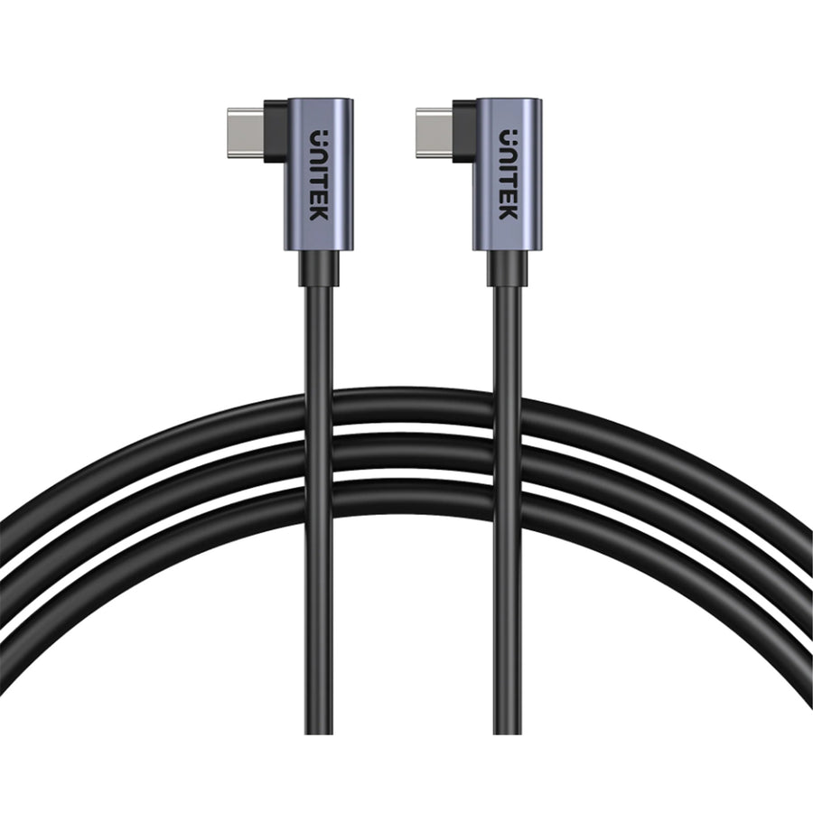 Unitek C14147A-1M - 1m 100W Right Angle USB-C to Right Angle USB-C Cable. PD3.0/QC3.0 Fast Charging