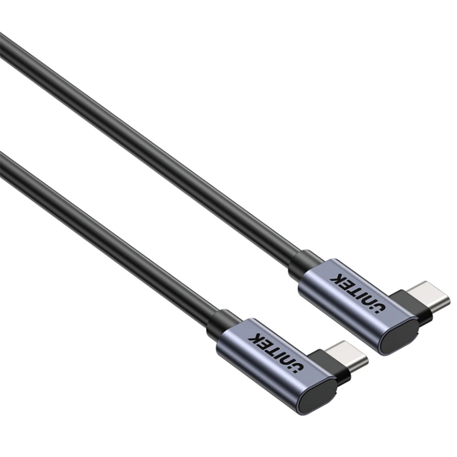 Unitek C14147A-1M - 1m 100W Right Angle USB-C to Right Angle USB-C Cable. PD3.0/QC3.0 Fast Charging