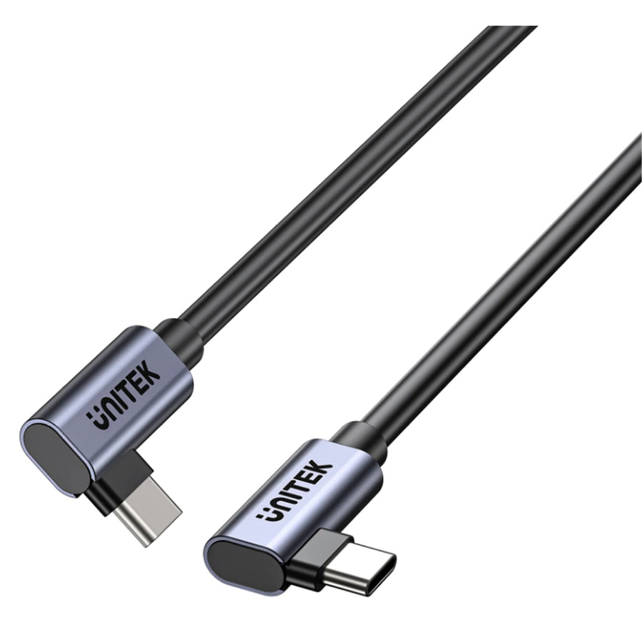 Unitek C14147A-1M - 1m 100W Right Angle USB-C to Right Angle USB-C Cable. PD3.0/QC3.0 Fast Charging