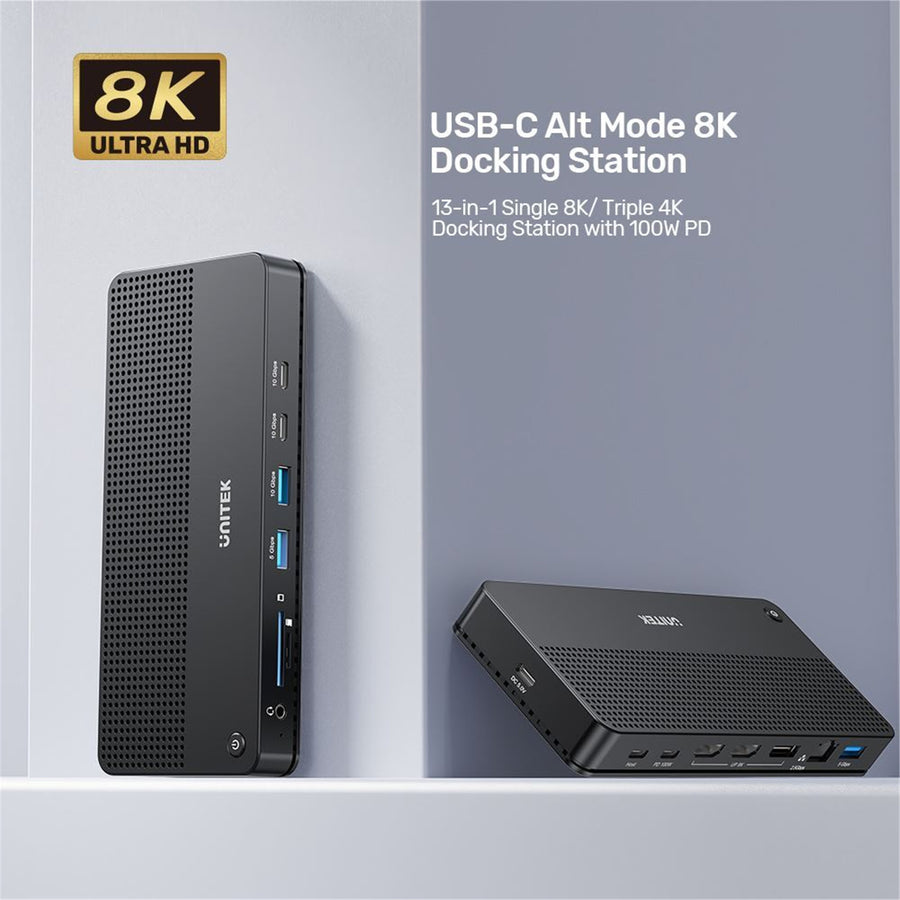 Unitek D1104A - 13-in-1 USB-C 10Gbps Universal Docking Station 100W PD. 3x USB-A 10Gbps Ports