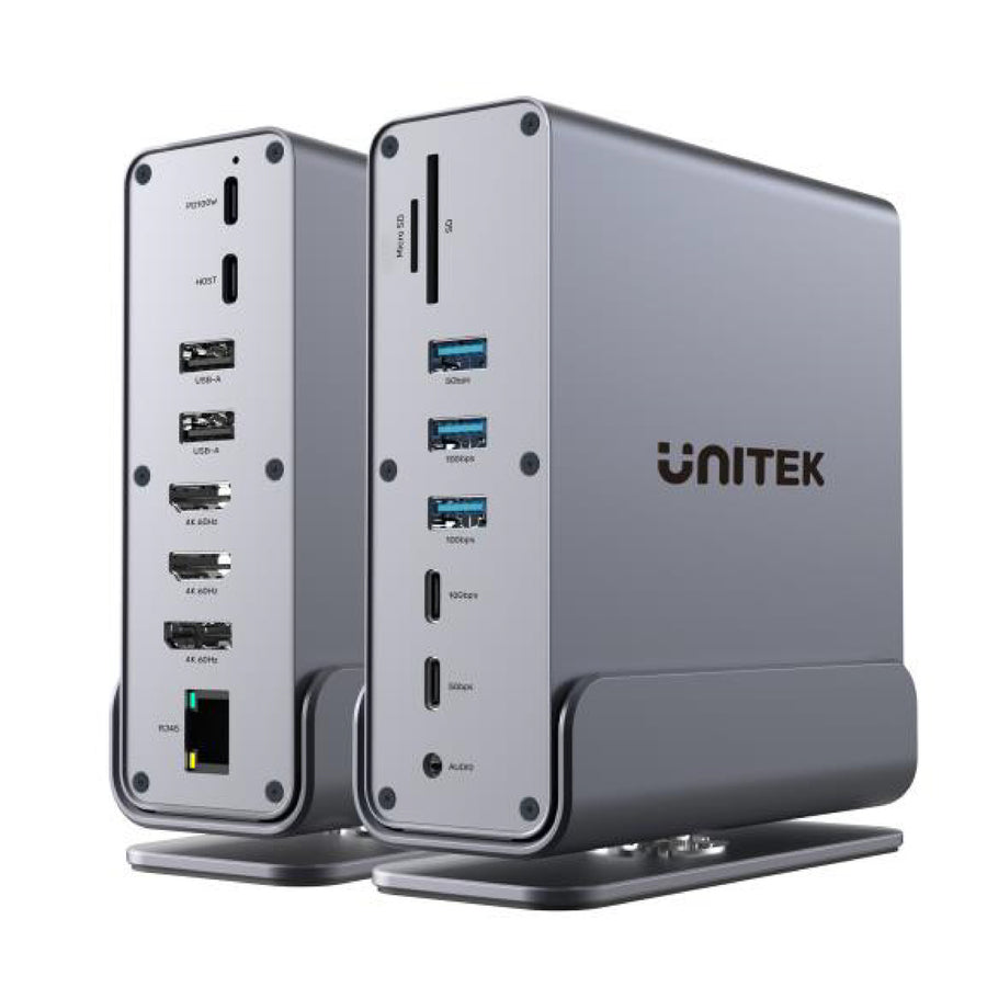 Unitek D1135A - 15-in-1 Univer DisplayLink 4K Docking Station Triple 4K Output w/ MST Fast