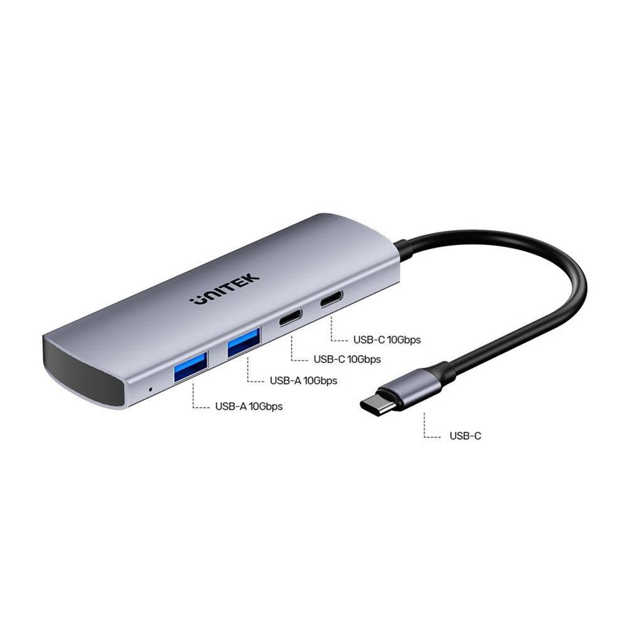 Unitek H1112D - 4-in-1 10Gbps USB Multi-Port Hub w/ USB-C Connector. 2x USB-A & 2x USB-C Ports.