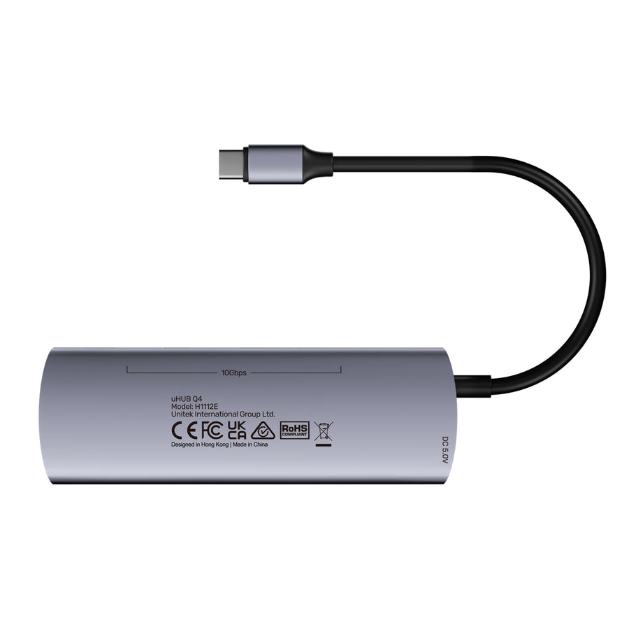 Unitek H1112E - 4-in-1 10Gbps USB Multi-Port Hub w/ USB-C Connector. Includes 4x USB-A Ports.