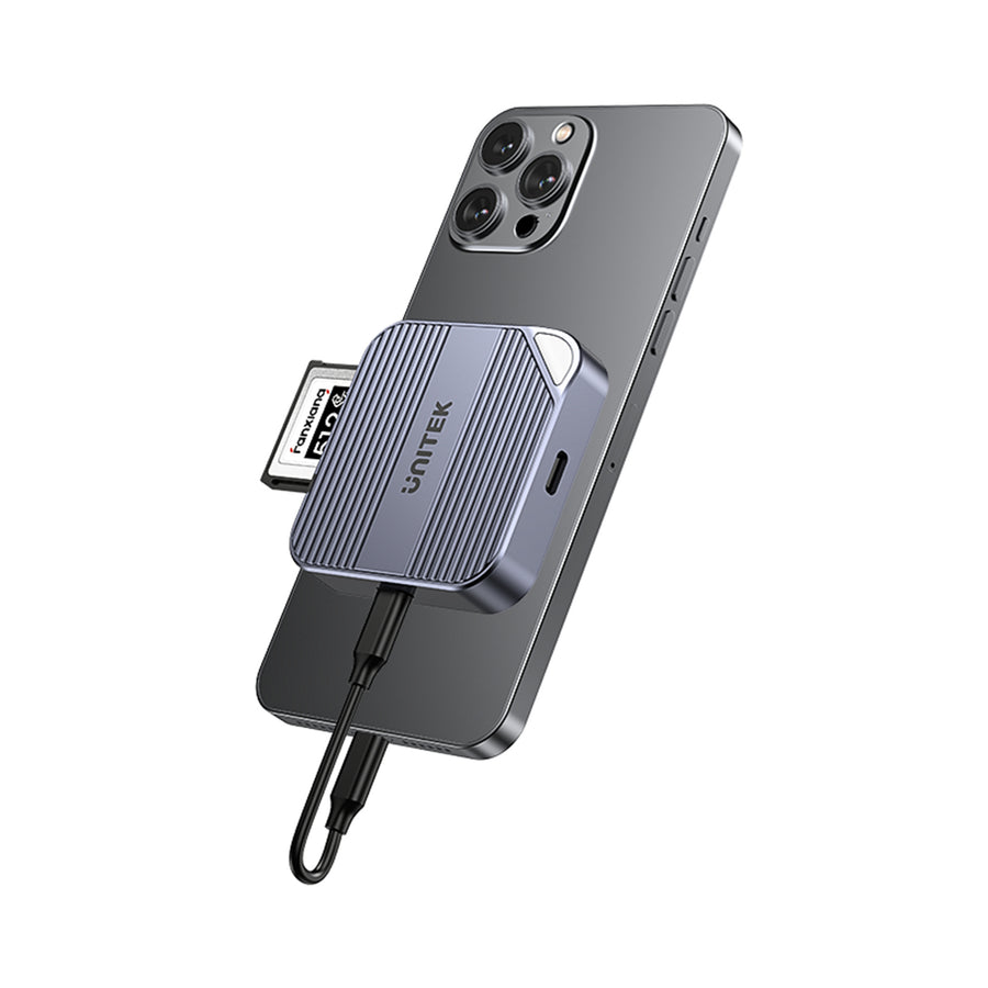 Unitek S1244B - MagSafe Magnetic CF Express Reader for iPhone 16/15 USB-C 10Gbps USB3.2 GEN2