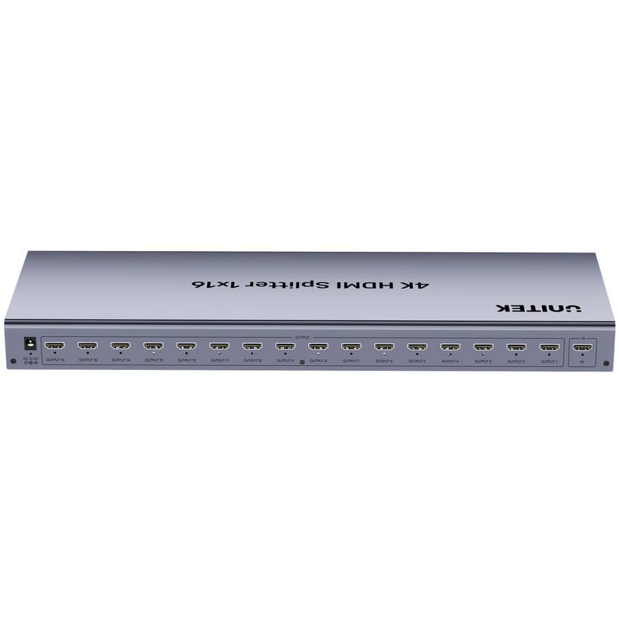 Unitek 1-in-16-Out HDMI Splitter, Space Grey. Supports Mirror Mode for up to 16 Monitors, Supports 4KContent,Expand with Additional Splitters, Transmit up to 15m,
