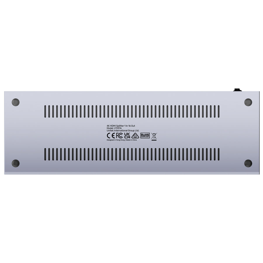 Unitek 1-in-16-Out HDMI Splitter, Space Grey. Supports Mirror Mode for up to 16 Monitors, Supports 4KContent,Expand with Additional Splitters, Transmit up to 15m,