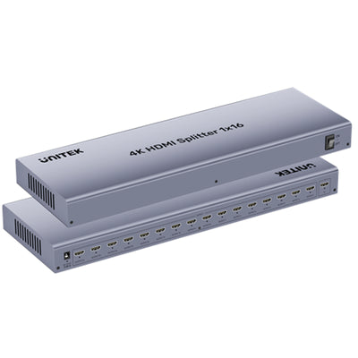 Unitek 1-in-16-Out HDMI Splitter, Space Grey. Supports Mirror Mode for up to 16 Monitors, Supports 4KContent,Expand with Additional Splitters, Transmit up to 15m,