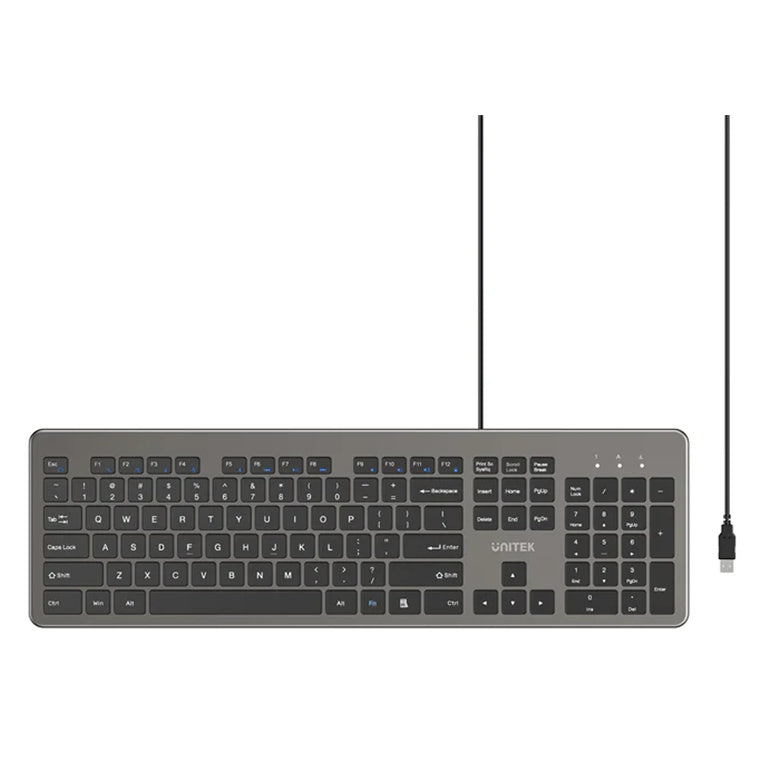 T052A - UNITEK 2.4G Wired Keyboard Space Grey