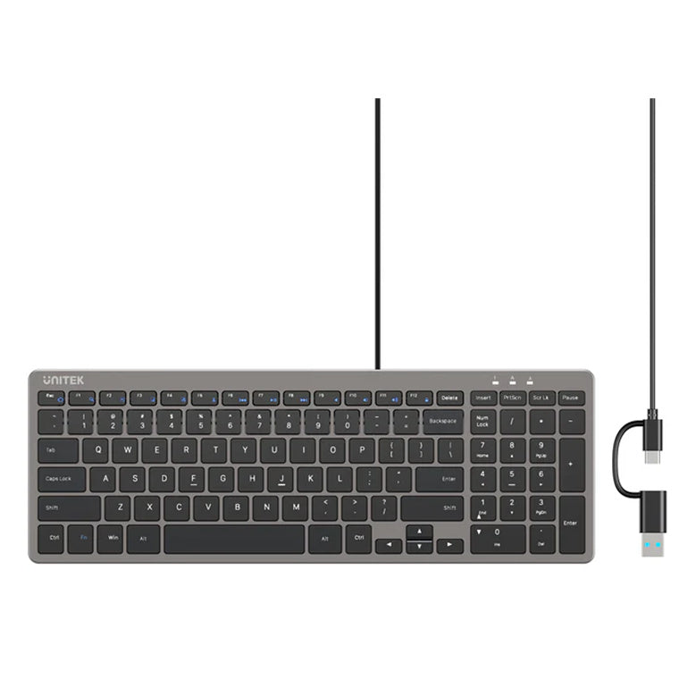 Unitek SlimTap Ultra Light Wired Keyboard with 99 keys