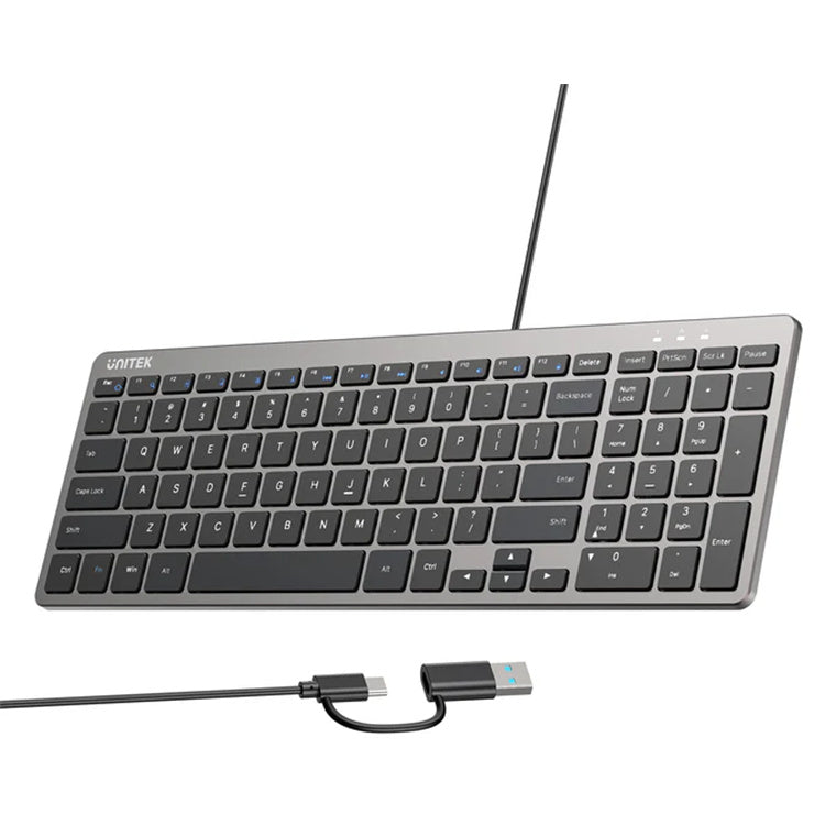 Unitek SlimTap Ultra Light Wired Keyboard with 99 keys