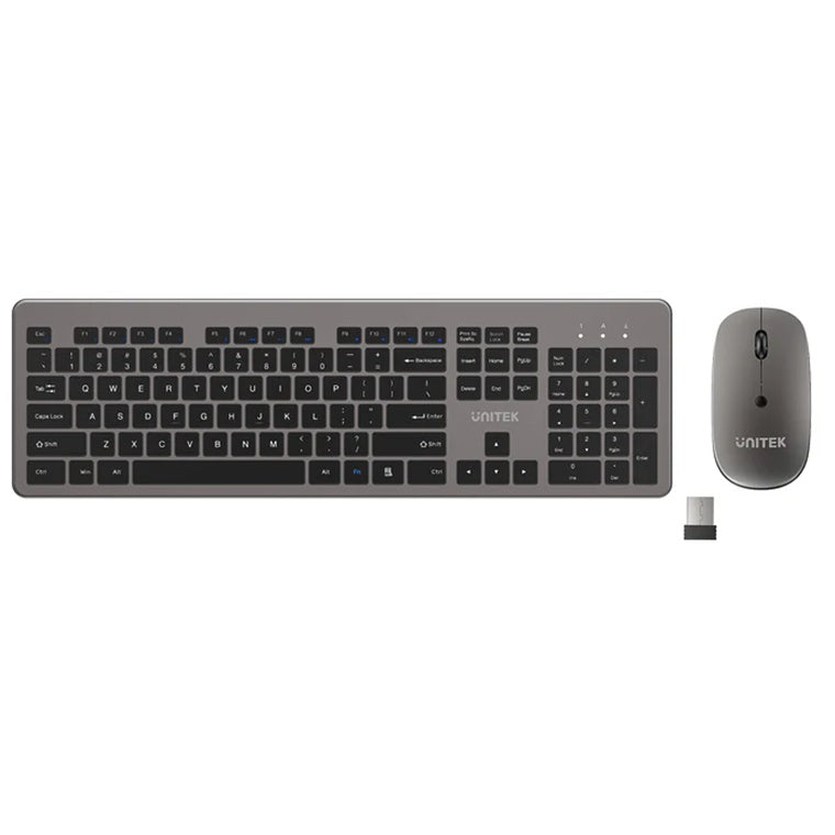 Unitek T054A - 2.4G Wireless Keyboard & Mouse Combo. Space Grey
