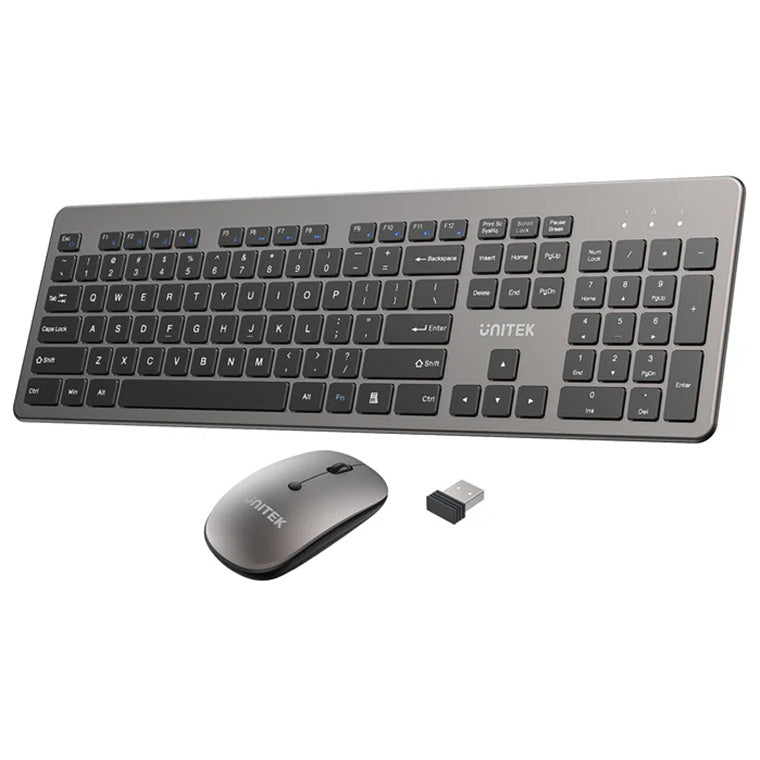 Unitek T054A - 2.4G Wireless Keyboard & Mouse Combo. Space Grey