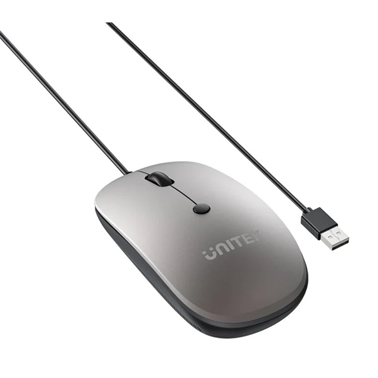 T060B - UNITEK Wired Mouse Space Grey