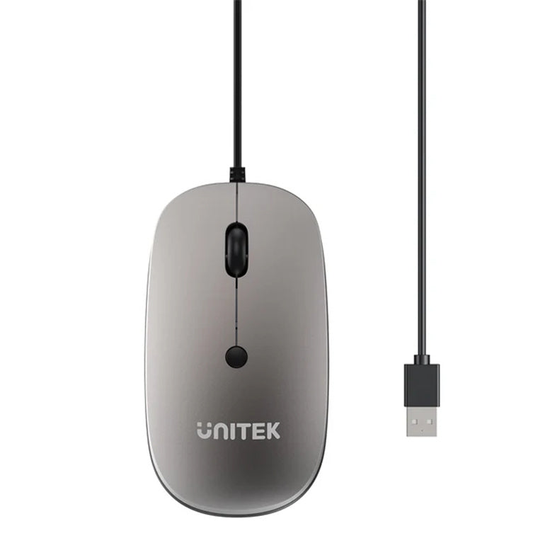 T060B - UNITEK Wired Mouse Space Grey