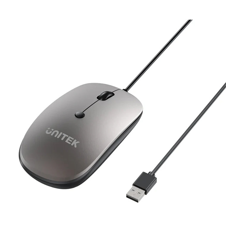 T060B - UNITEK Wired Mouse Space Grey