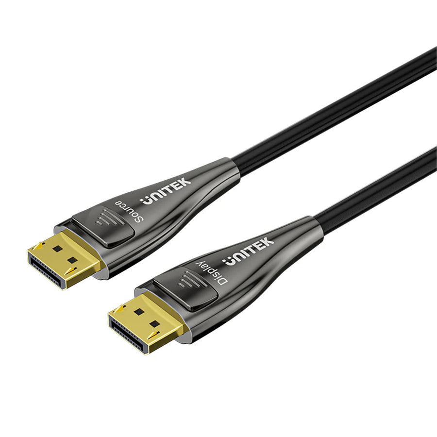 Unitek C1631ABK01-30M - 30M 8K Fiber Optic DisplayPort 2.1 Supports 54Gbps Bandwidth Up To 8K@120Hz