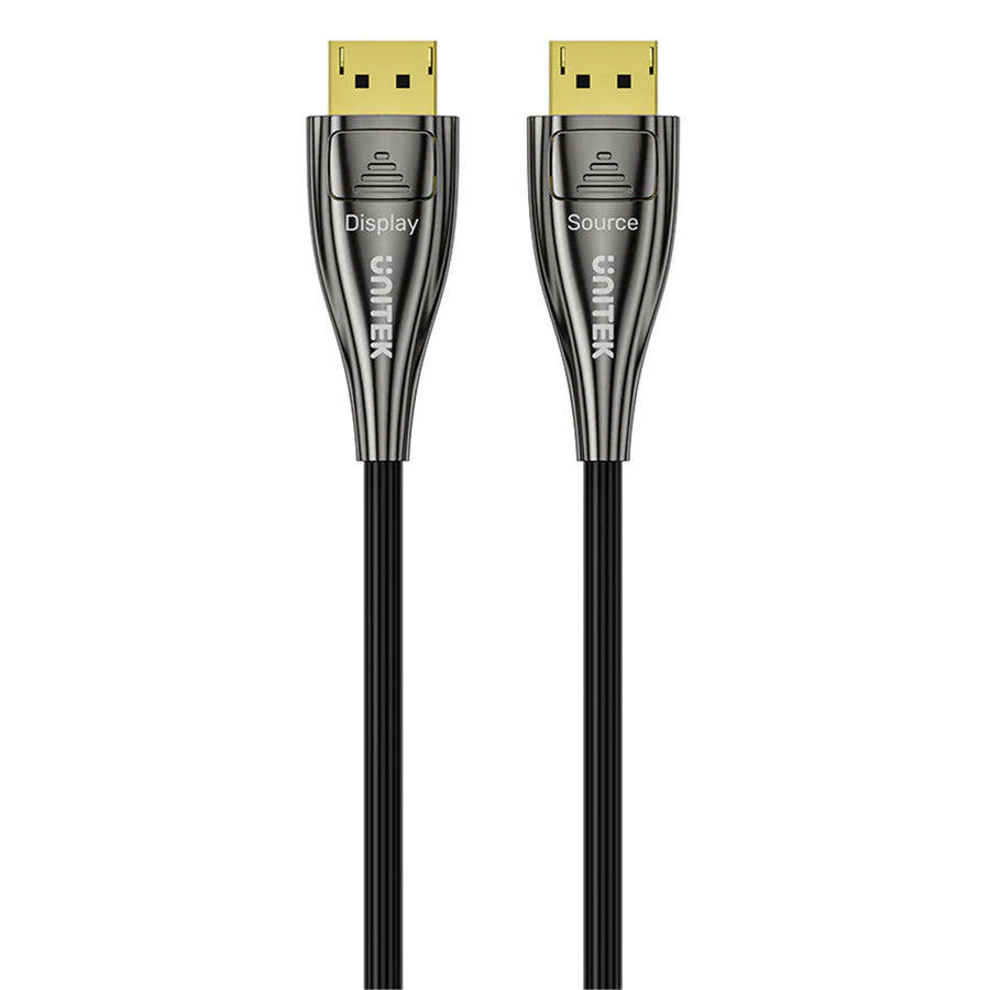 Unitek C1631ABK01-30M - 30M 8K Fiber Optic DisplayPort 2.1 Supports 54Gbps Bandwidth Up To 8K@120Hz