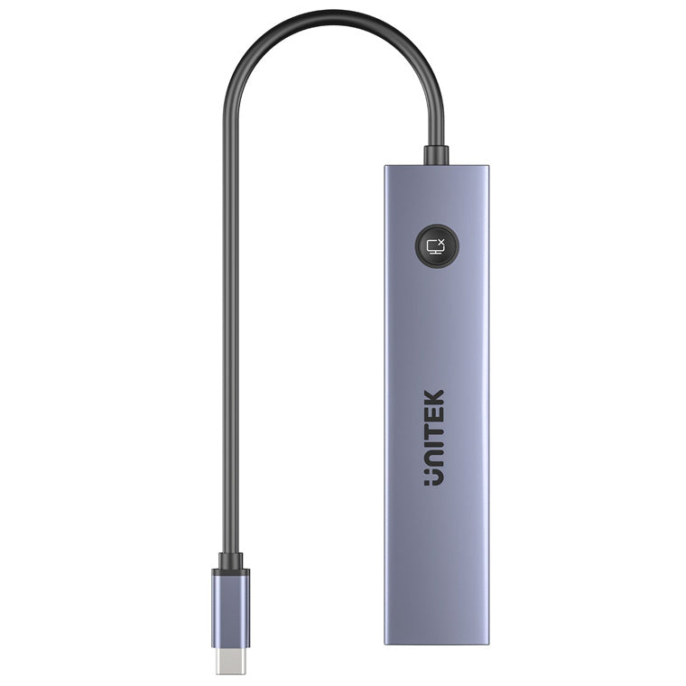 Unitek H1124AGY - uHUB S7 Pro 7-in-1 5Gbps USB-C Hub with Screen On/Off button 4K@60Hz, PD 100W, and SD/micro