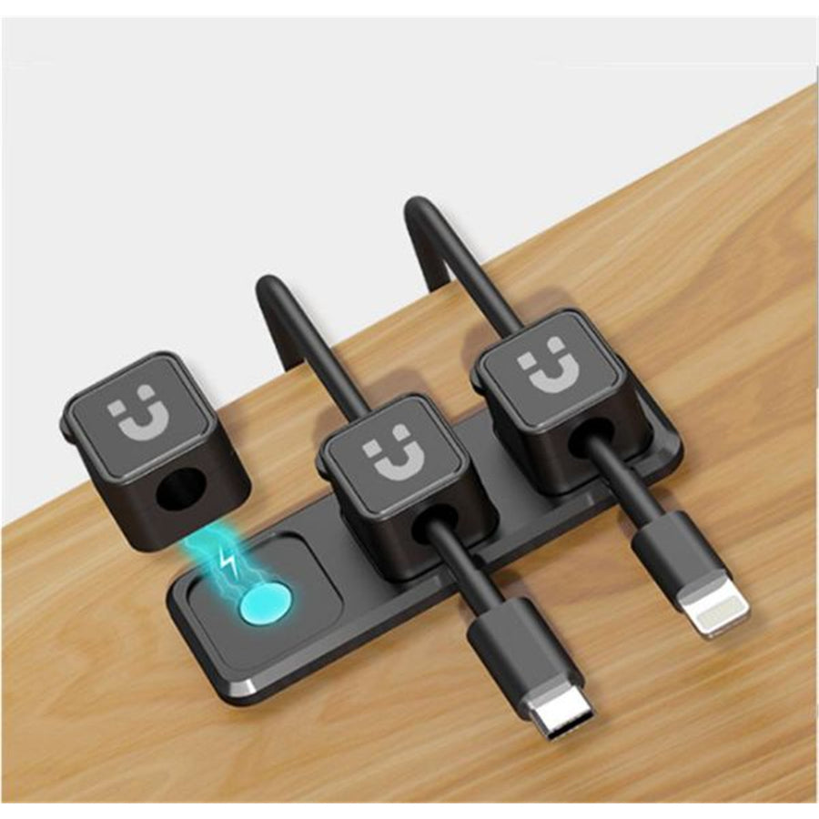 Unitek T1117ABK - SnapHold Magnetic Cable Clips with Base. 3x Magnetic Clip Holders for Clutter Free Cable