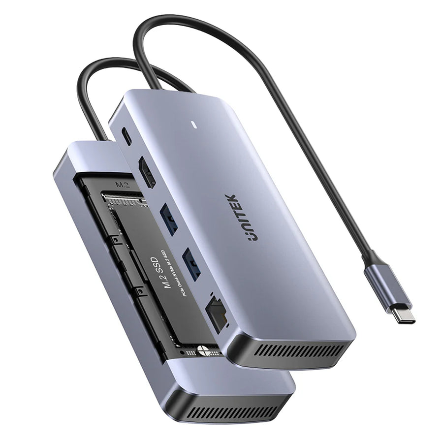 Unitek D1120A - 6-in-1 USB-C Hub with M.2 SSD Enclosure