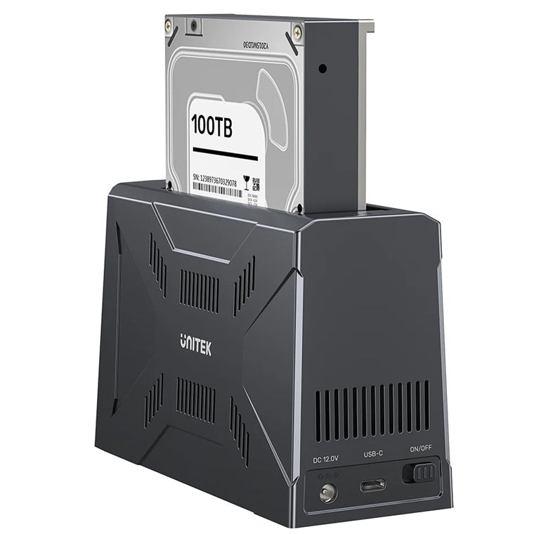Unitek S1234B - USB-C Enclosure Docking Station. Supports Read/writing of 2.5”/3.5” SATA Drives.