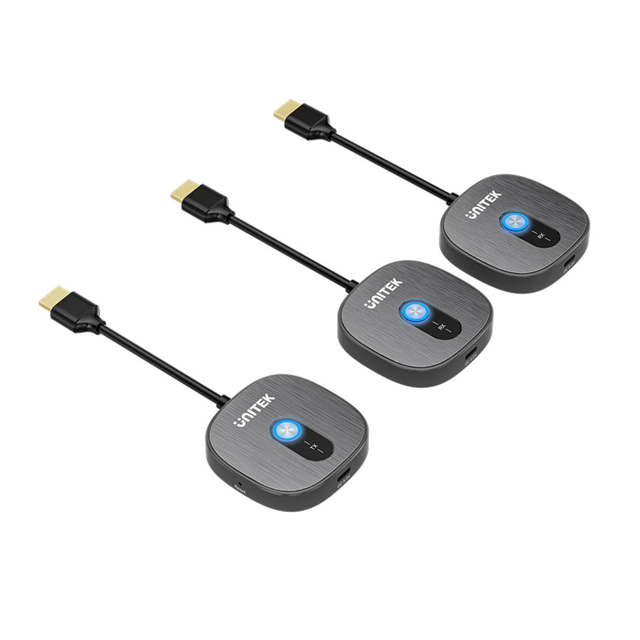 Unitek V1711A - Wireless 1080p HDMI Transmitter with 2x Receivers Supports Dual Screen Mirroring