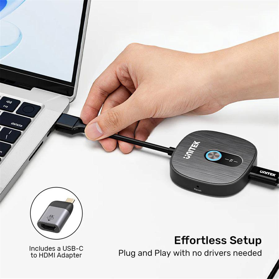 Unitek V1711A - Wireless 1080p HDMI Transmitter with 2x Receivers Supports Dual Screen Mirroring