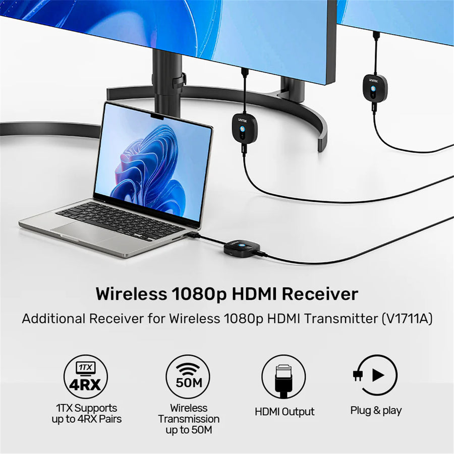 Unitek V1711F - Wireless 1080p HDMI Additional Receiver Unit