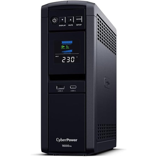 CyberPower Systems PFC Sinewave Series 1600VA / 1000W Tower UPS - 2# 12V/7AH - 6x AU & 1x USB-A + 1x USB-C Charging Ports Hardware