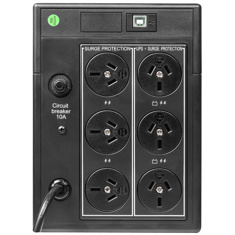 Dynamix UPSD1200 Defender 1200VA (720W) Line Interactive UPS, 3x NZ Power Sockets with Surge+Battery Backup, 3x NZ Power Sockets with Surge 936J Netguard Smart Monitoring, USB Cable Included