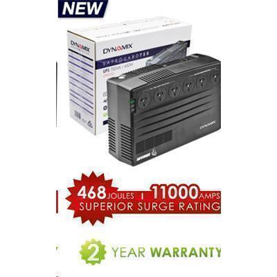 Dynamix UPSG750 SafeGuard 750VA (450W) Line Interactive UPS, 3xNZ Power Sockets with Surge + Battery Backup, 3xNZ Power Sockets with Surge 936J, Fax / Modem / LAN Protection Ports, Netguard Software, 2 Year Warranty