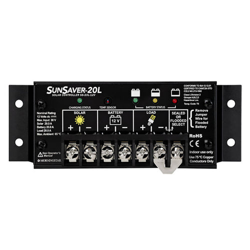 Morningstar SunSaver SS-20L-12V 4 Stage 12v 20a PMW Solar Controller LVD