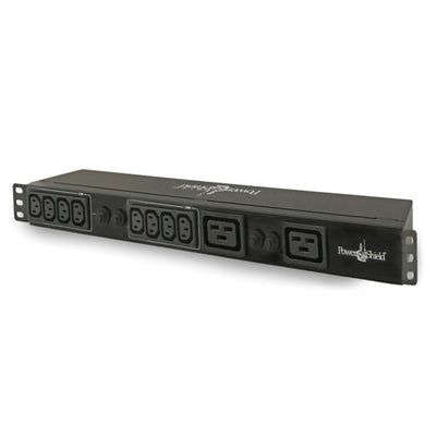 POWERSHIELD 10-Port 1RU Horizontal Power Rail w/ Hardwired Input 8x 10A IEC C13 Output Sockets