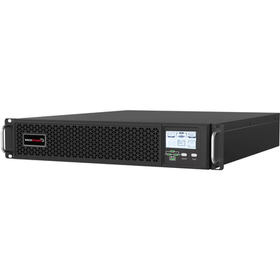 RackPower USS002BR - 2 kVA/kW Rack-Mounted Online UPS, 2RU, Single Phase 230V/50Hz. Includes 6x 9Ah/12V Batteries.